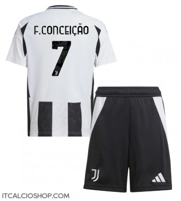 Juventus Francisco Conceicao #7 Prima Maglia Bambino 2024-25 Manica Corta (+ Pantaloni corti)